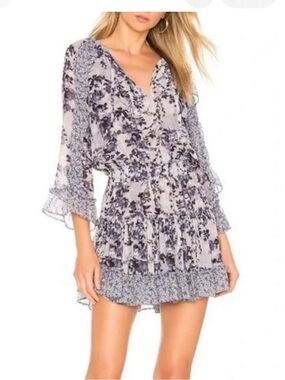 MISA Los Angeles Eliza Floral Ruffle Mini Dress